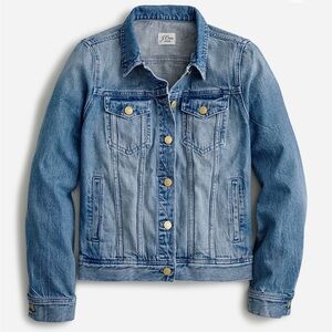 J. Crew Blue Denim Jacket with Gold Buttons